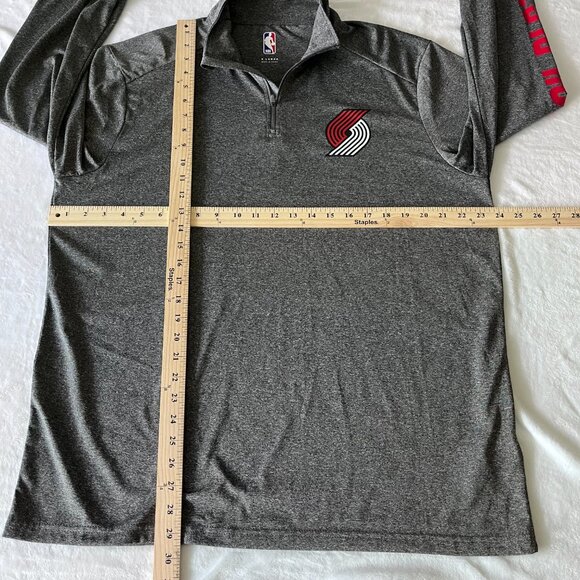Portland Trail Blazers Men's Warmup Jacket Official NBA Partial-Zip XL Grey - Picture 5 of 10
